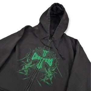 Vintage West Coast Choppers Full Zip Hoodie Men's Medium Black Biker Motorcycles